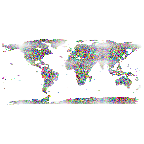 World Map Ellipse Prismatic