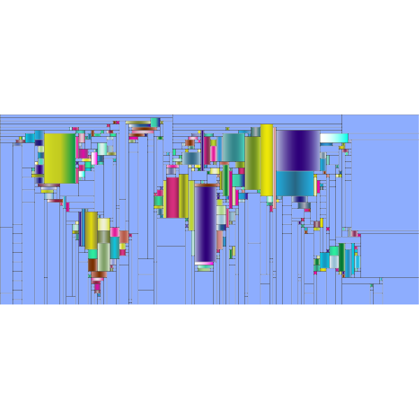 World Map Mondrian Mosaic 2