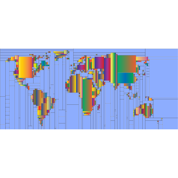World Map Mondrian Mosaic 4
