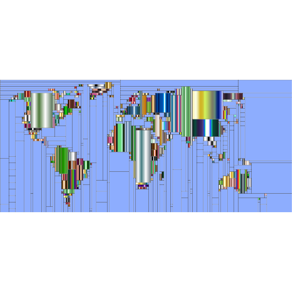 World Map Mondrian Mosaic 8