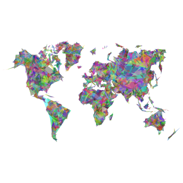 World Map Triangles Prismatic