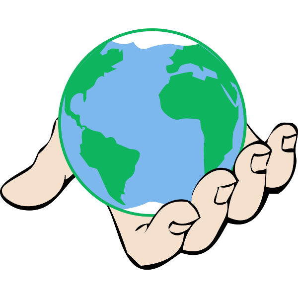 Earth globe in hand