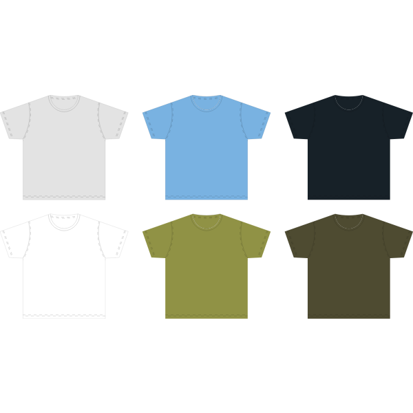 XL-size blank t-shirt template vector drawing