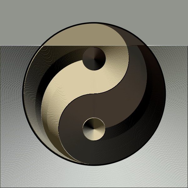 Ying yang sign in gradual gold and black color vector illustration