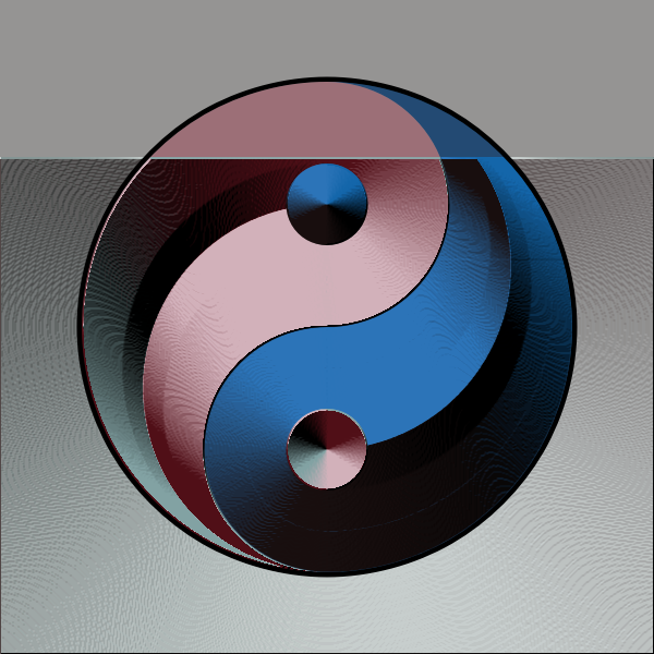 Ying yang sign in gradual blue and pink color clip art
