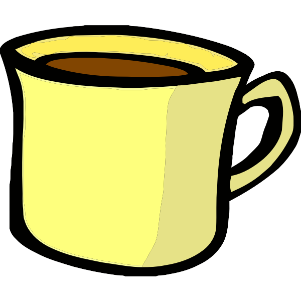 Vector drawing of yellow hot beverage mug