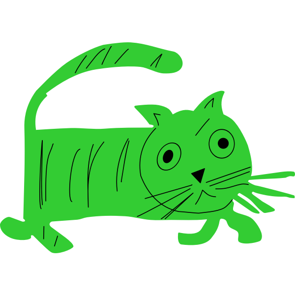 Green Cat Caricature