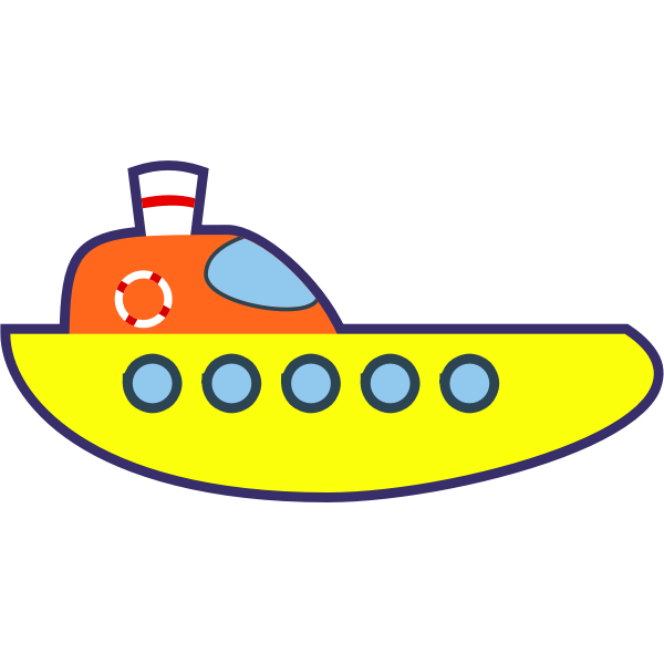 Vector drawing of yellow cartoon boat | Free SVG