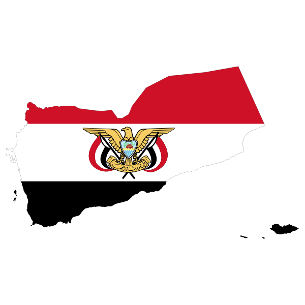 Yemen map flag