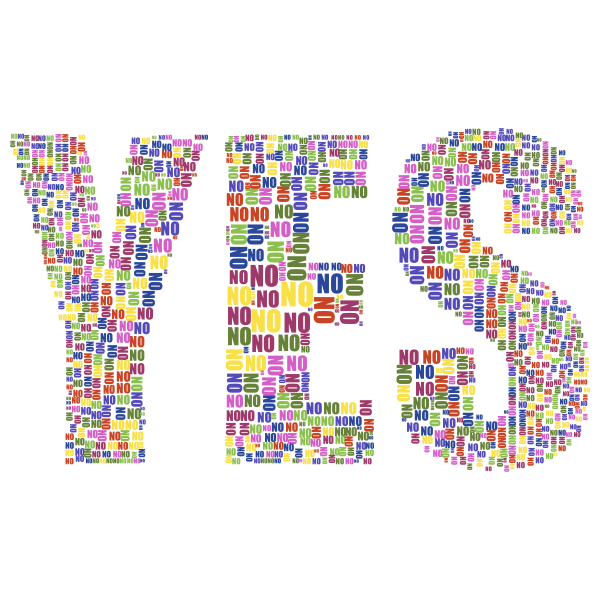 Yes And No Typography No Background
