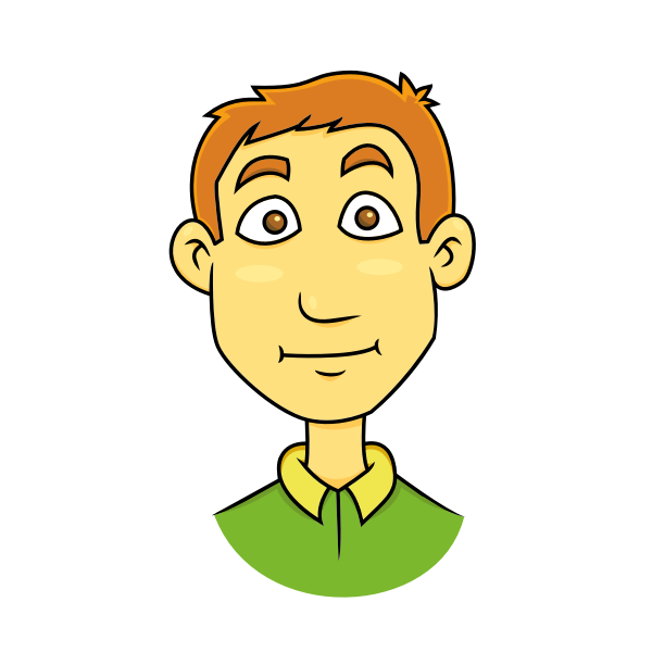 Vector image of young man cartoon character | Free SVG