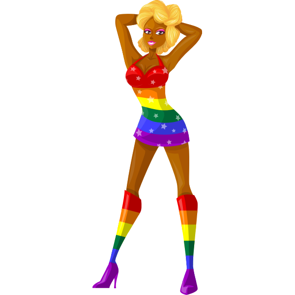 Young lady in LGBT colors
