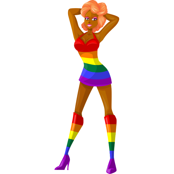 Exotic danseuse in LGBT colors
