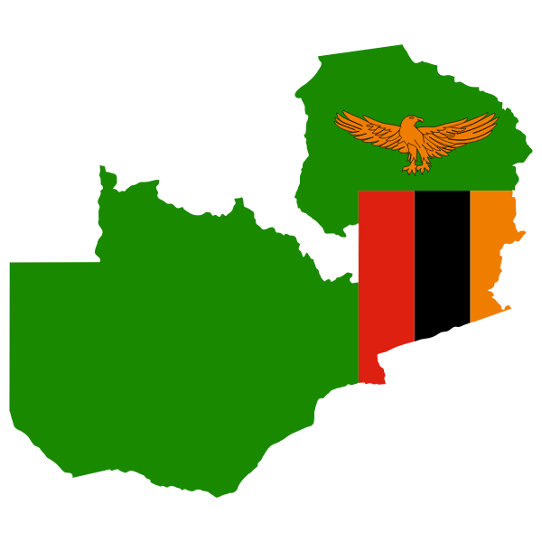 Zambia Flag Map