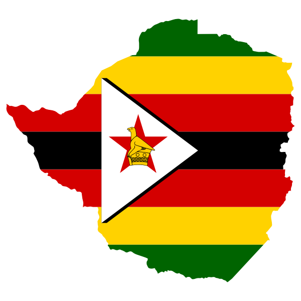 Zimbabwe Flag Map
