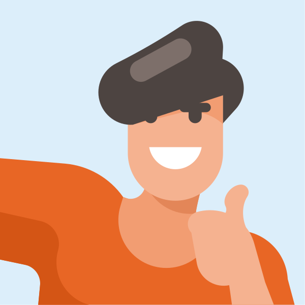Smiling Person Giving Thumbs Up