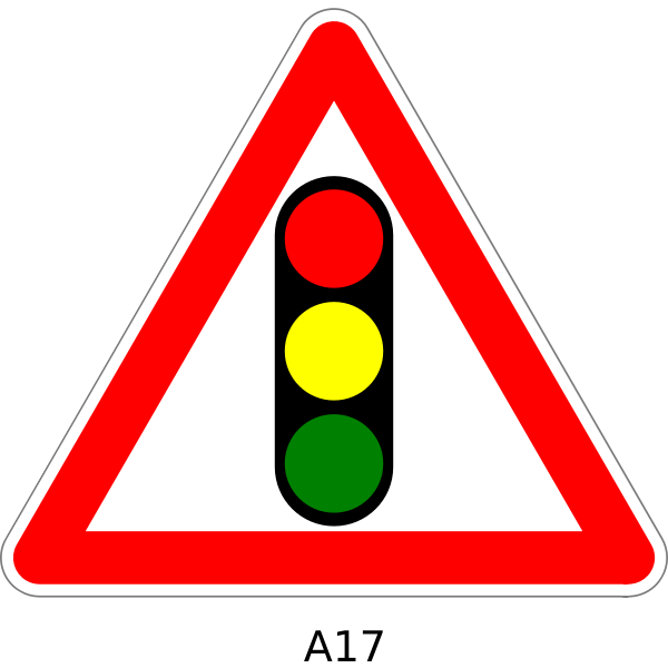Traffic lights vector road sign