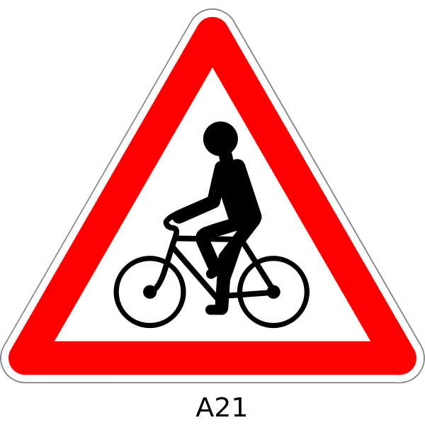 Cycle route ahead sign vector