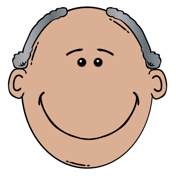 Vector drawing of front of funny male face