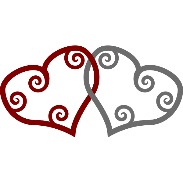 Red & Silver Maori Hearts Interlinked