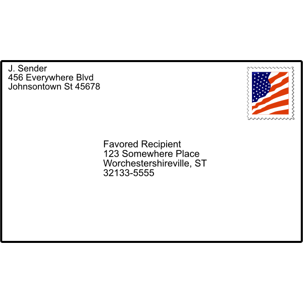 Vector clip art of addressed envelope