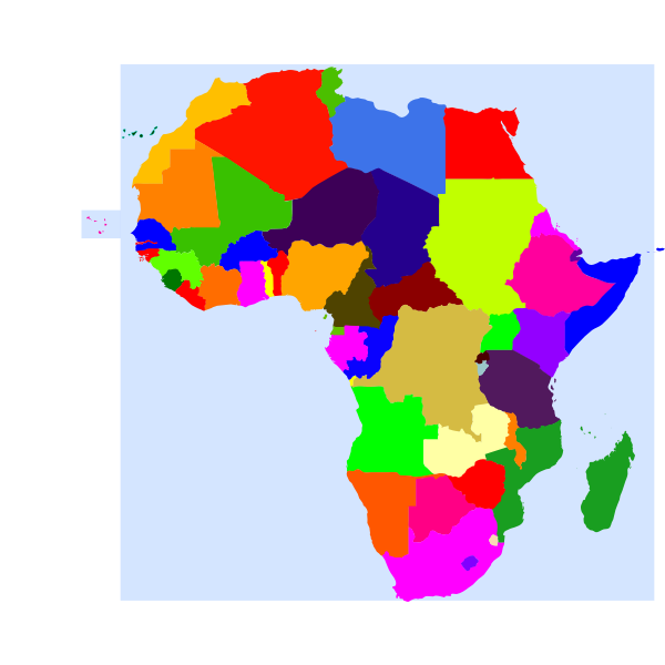 Africa and its countries vector graphics