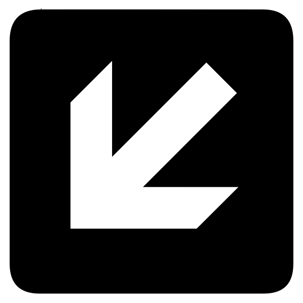 AIGA backward left arrow sign inverted vector image