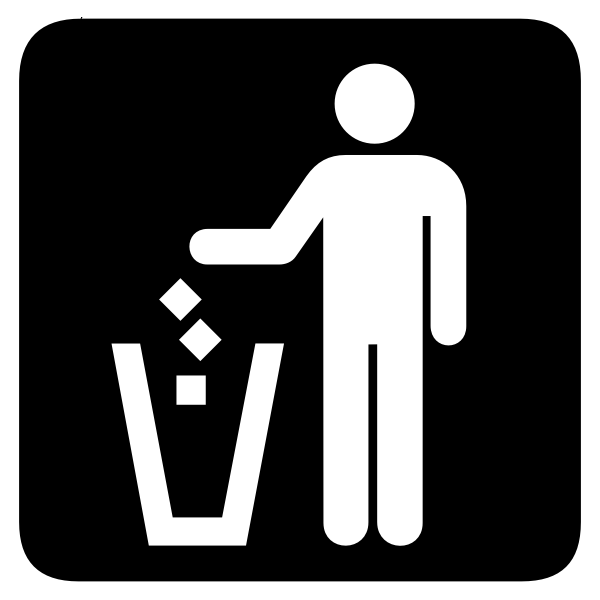 AIGA proper litter disposal inverted sign vector image