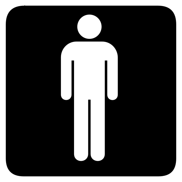 Men's toilet square sign vector image