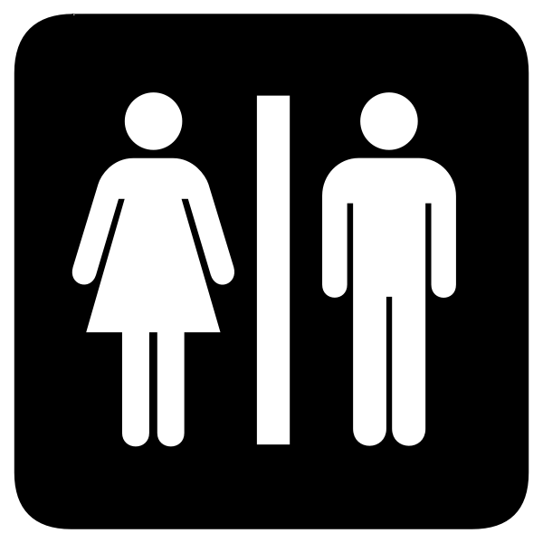 Male and female toilete sign vector drawing