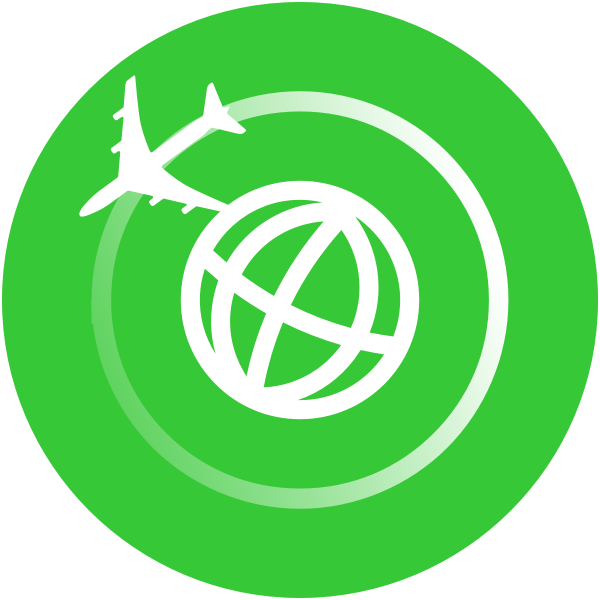 Green travel icon