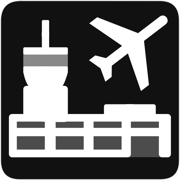 Airport terminal silhouette