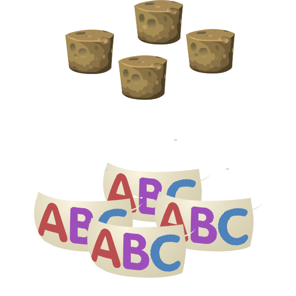 Bottle with alphabet