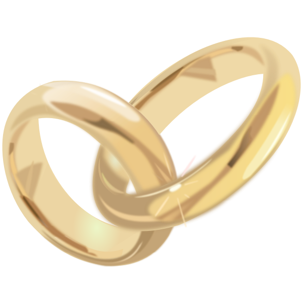 Golden engagement rings vector illustration