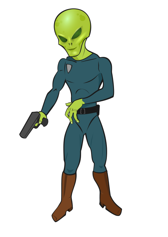 Vector clip art of cartoon red alien character