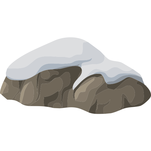 Snow-covered rock