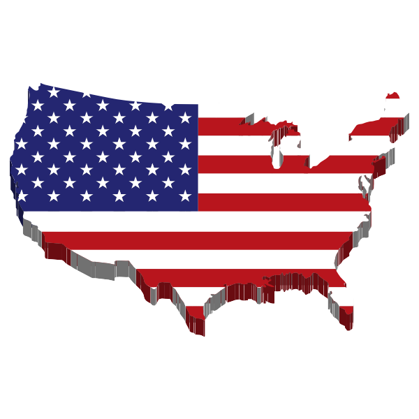 Download america flag map 3d | Free SVG