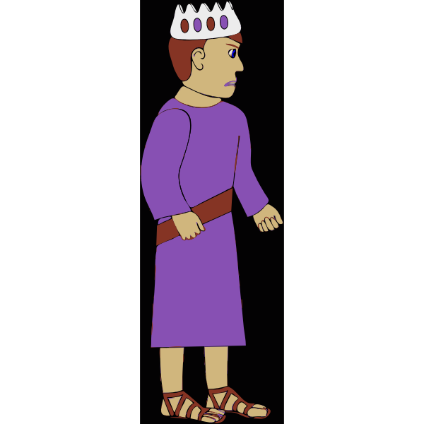 Vector image of royal king in sandals