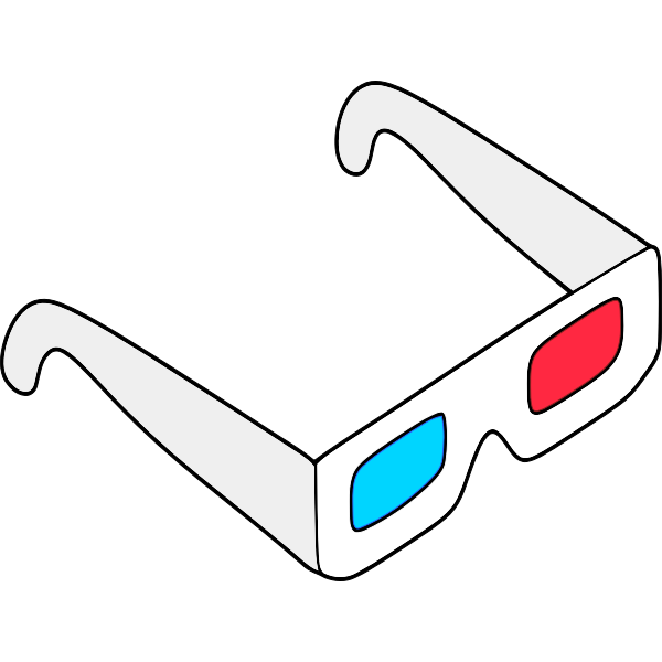 3D glasses vector sketch