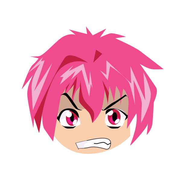 Angry manga face | Free SVG