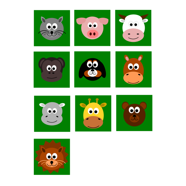 Download Cartoon Animal Faces Free Svg