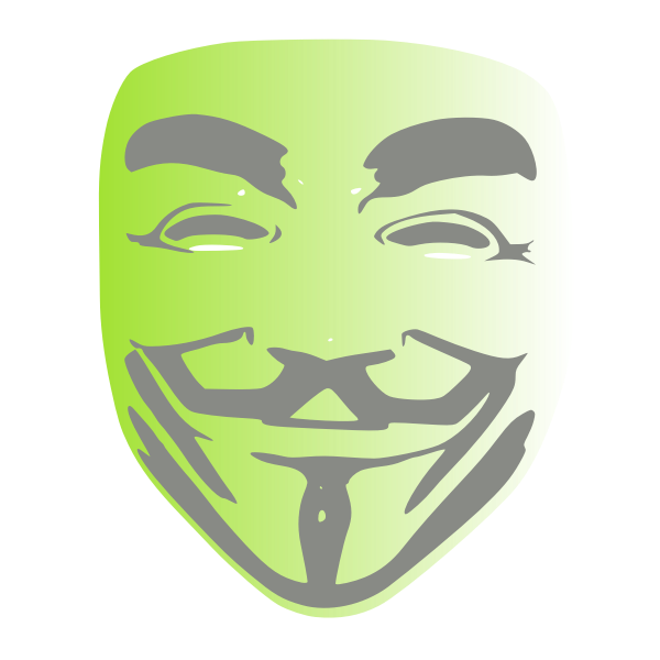 Anonymous face green background