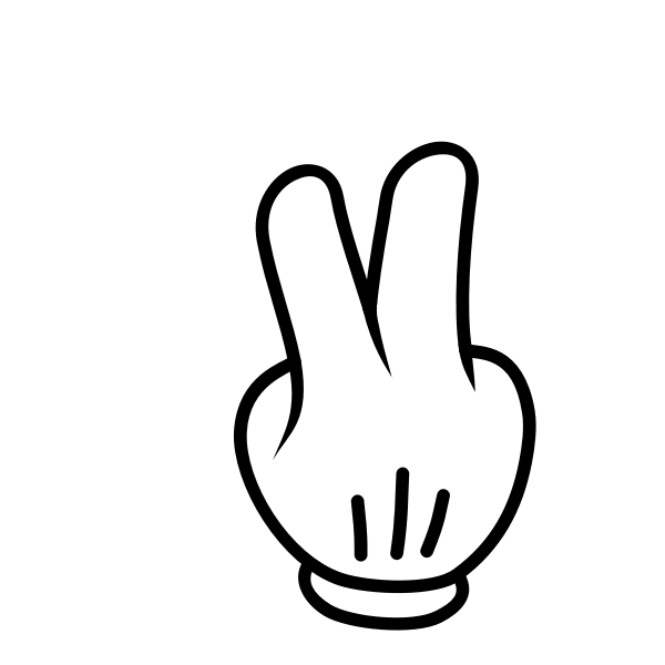 Two fingers nog in black and white vector illustration