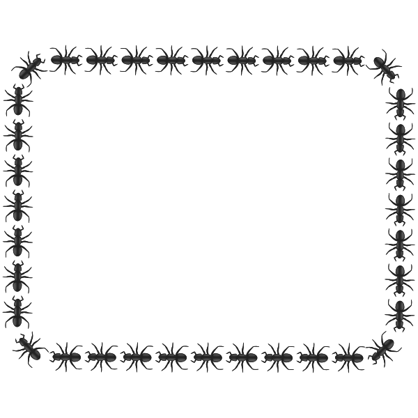 Vector drawing of ant pattern rectangular border