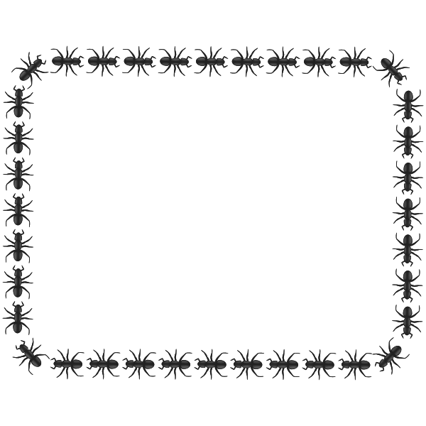 Vector drawing of ant pattern rectangular border | Free SVG