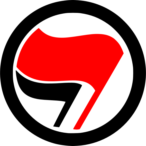 Vector clip art of round antifascist action sign