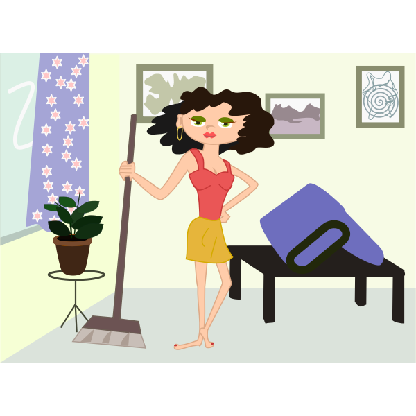 Apartment cleaning cartoon image | Free SVG