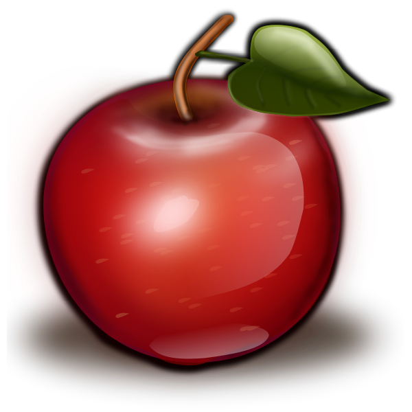 Vector clip art of spotty shiny red apple