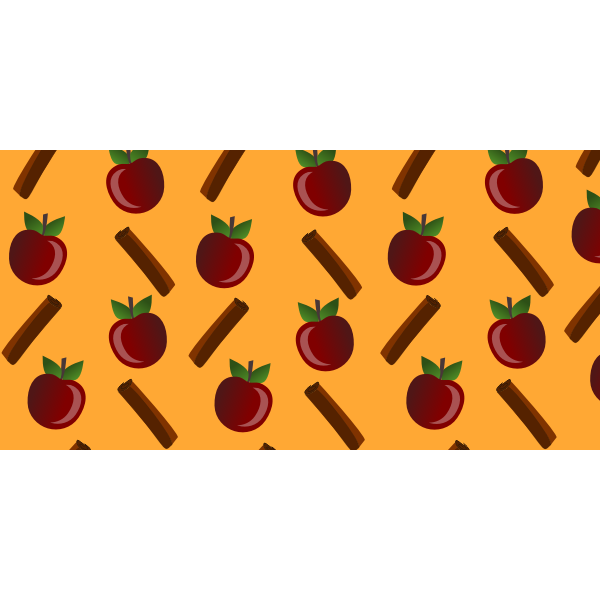 Vector image of apple and cinnamon pattern
