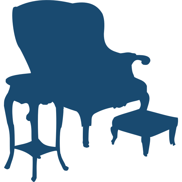 Armchair and table silhouette vector image